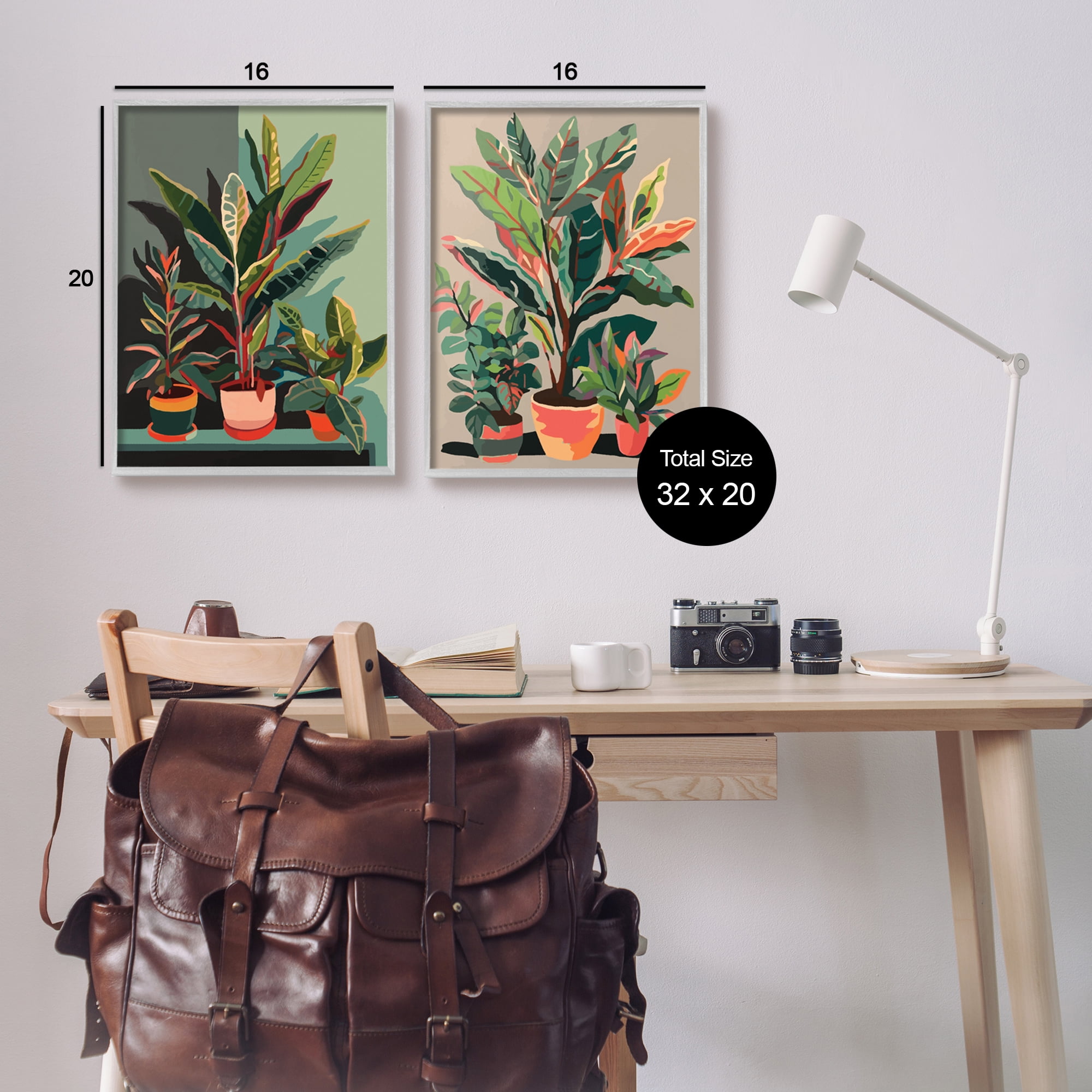 Stupell Industries Various House Plants Botanical & Floral Painting Gray Framed Art Print Wall Art, 16 x 20