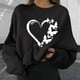 thumbnail image 2 of Gibobby Sudadera oversize mujer Sudadera suelta para mujer cuello redondo para otoño e invierno(Negro,M), 2 of 5