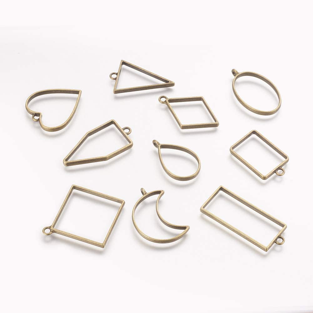 10pcs Fashion Silver Plated Irregular Geometry Alloy Charm Pendant For Jewelry