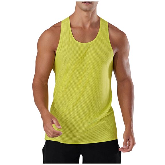 Enridrech Athletic Tank Top for Men Sleeveless Crew Neck Stretch Summer Shirt Lightweight Running Workout Wear