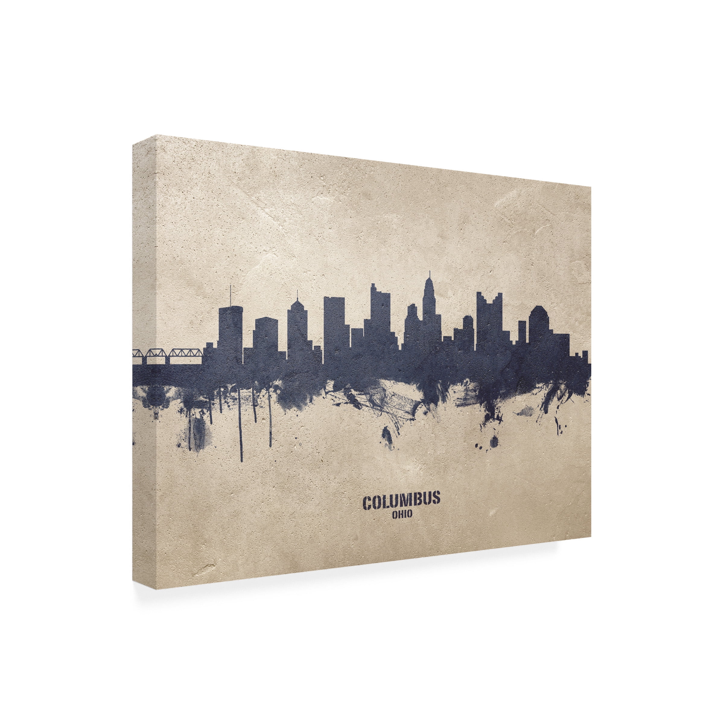 Michael Tompsett 'Columbus Ohio Skyline Concrete' Canvas Art