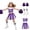 Purple, variant on IROOZIGOTO Girls Cheerleader Costume Set Blue White Sleeveless Cropped Top Pleated Skirt with Pom Poms Socks for Halloween Cosplay Themed Party