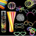 thumbnail image 1 of 100 Glow Sticks Glow Sticks Assorted Colors Glow Sticks Glow Sticks Light Stick For Glasses, Bracele, 1 of 3