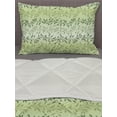 thumbnail image 3 of Leaves Comforter & Sham Bedding Set, Foliage Leaves Pattern with Venetian Inspirations Vintage Motifs Illustration, 3 pcs Duvet Set Microfiber Filling Quilt, 5 Sizes, Green Pale Green, by Ambesonne, 3 of 4