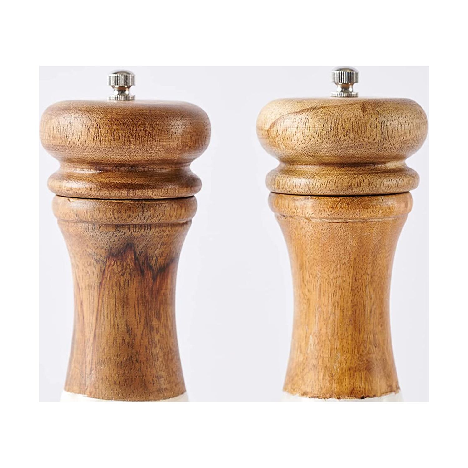 Wood/Enamel Salt & Pepper Mill Set – Abode Mercantile