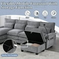 thumbnail image 4 of 106" U Shape Sectional Sofa Cloud Couch for Living Room, Comfy Modular Sofas with Double-layer Cushion, 4 Seat Chenille U-Shaped Sleeper Sofa with Chaise Lounge, Ottoman & Pillows, Light Gray, 4 of 9