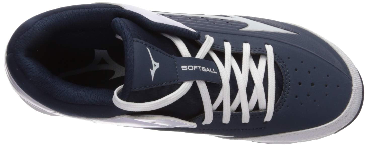 Mizuno 9 Spike Swift 5 Women's Softball Metal Cleats, Navy/White, 6.5