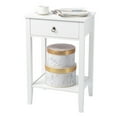 thumbnail image 6 of IVV 2pcs Modern White Nightstand Wooden Bedside Table with Drawer and Shelf for Bedroom Living Room Home Office, 6 of 8