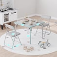 thumbnail image 2 of Goldensoil 3 Piece Folding Table and Chair Set, with PU Cushion, Gray, 2 of 7