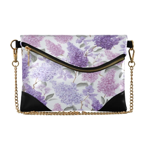 Women's Clutch Bag PU Leather Convertible Wristlet Crossbody 8.6x6.3in with Magnetic Flap Lavender