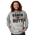 thumbnail image 3 of Gamer On Duty Video Games Nerdy Geeky Hoodie Hooded Sweatshirt Men Brisco Brands X, 3 of 6