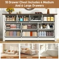 thumbnail image 3 of ChVans Farmhouse 10 Drawers Dresser for Bedroom, 63'' Wide Wood Rustic Chest of Drawers with Natural Texture, Vintage Design, Large Storage Dressers Organizer for Living Room, Hallway, 3 of 8