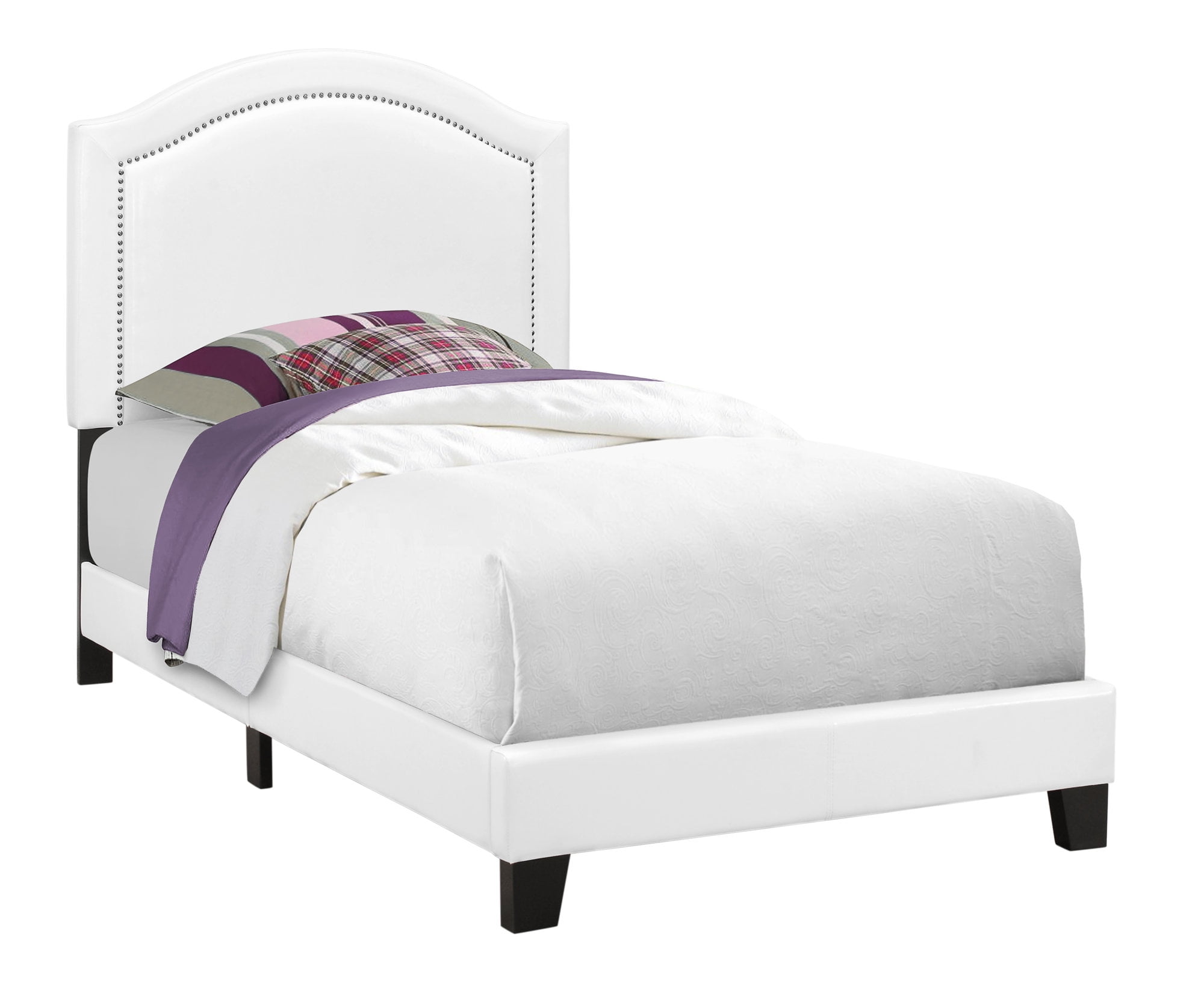 80.25" White Contemporary Style Rectangular Bed Frame - Twin Size
