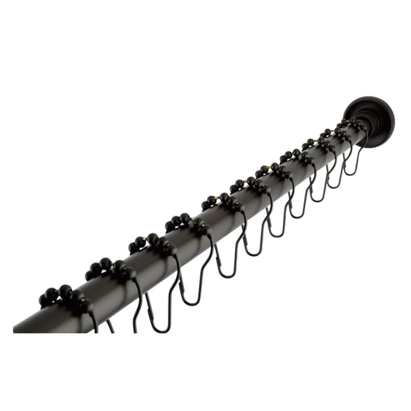 Kingston KSR605 Edenscape 60-Inch to 72-Inch Adjustable Shower Curtain Rod with Rings Combo in Oil Rubbed Bronze