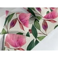thumbnail image 2 of Floral Bed Runner Set, Retro Themed Botanical Flower Drawing Watercolor Style Leaves Print, Decorative Bedding Scarf & 2 Pillow Shams for Hotels Homes, Queen, Forest Green and Magenta, by Ambesonne, 2 of 3