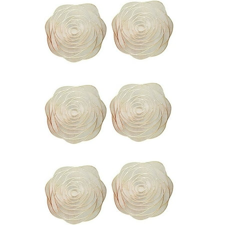 

Placemats and Coasters 6 Pressed Round Place Mats Coasters Dining Table Indoor Coasters Gold