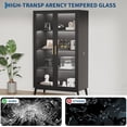 thumbnail image 5 of Glass Display Cabinet with RGB Lights,4 Tier Curio Cabinets with 3 Color Lights,Display Case with Human Body Sensor & USB Ports, Corner Storage Cabinet for Collectibles/Toys/Books, 5 of 7