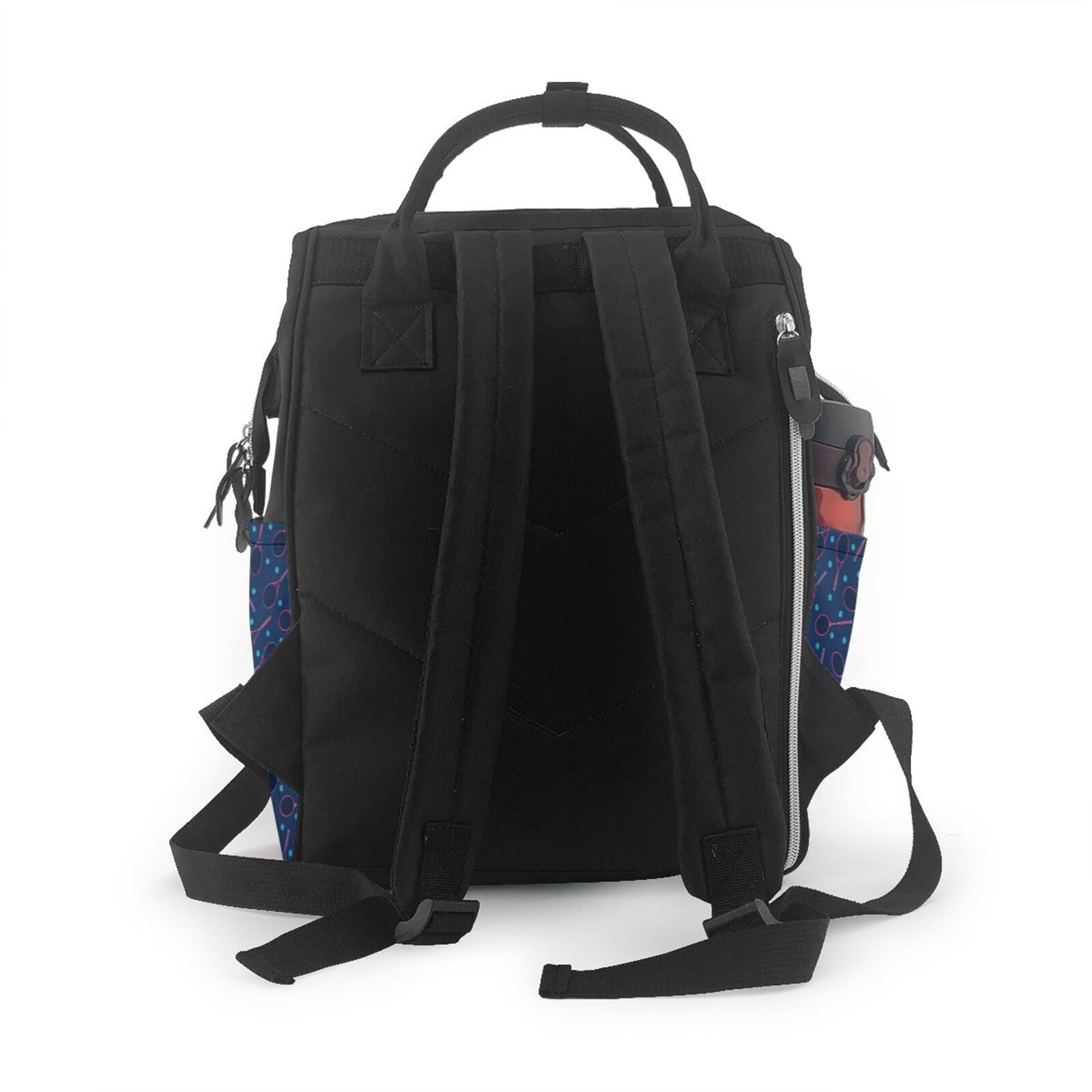 Fuzoiu Tennis Racket Print Diaper Bag Backpack,Baby Essentials Travel Tote,Multi function Waterproof Diaper Bag, Travel Essentials Baby Bag - Unisex