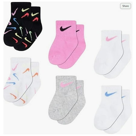 

Nike Swoosh Ankle Socks 6-Pack Toddler/Little Kid 12/24 Months NN0801-001