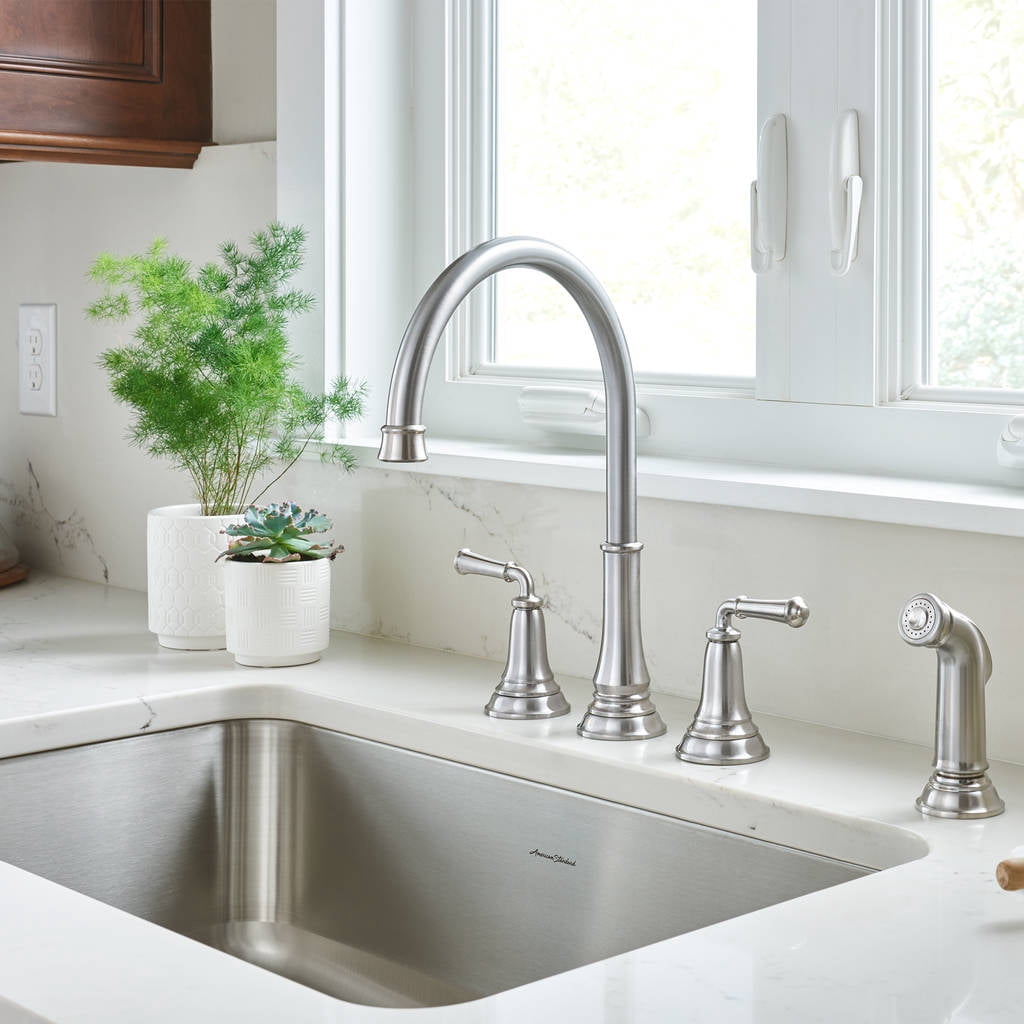 American Standard Delancey Two-Handle Kitchen Faucet 1.5 GPM in Stainless Steel