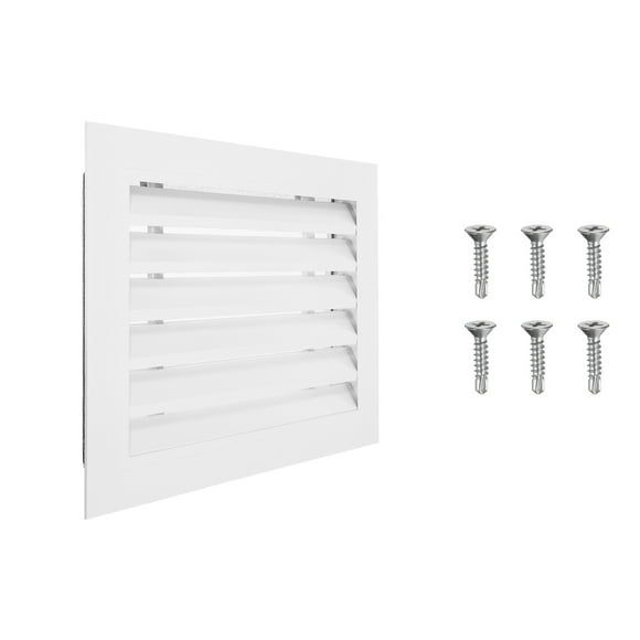Uxcell Évent Gable 12x16 Pouces, 1PCS Évent Mural en Alliage d'Aluminium avec Passoire, Blanc