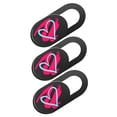 thumbnail image 3 of AURARMLET 3Pcs Black ABS Heart Shaped Computer Camera Slide Cover for General Users in Daily Use Office Home, 3 of 8