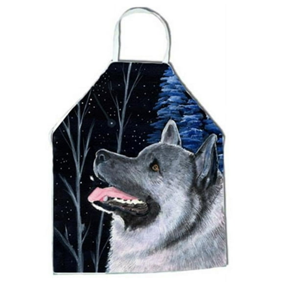 Starry Night Norwegian Elkhound Apron - 27 x 31 in.