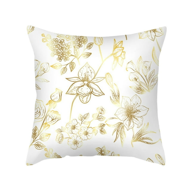 Teissuly Golden Leaves Throw Pillow Covers Velvet Flannel Pillow Cushion For Sofa Teissuly WER202311211472