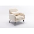thumbnail image 6 of Modern Velvet Fabric Accent Arm Chair, Upholstered Living Room Single Sofa Chair with Wood Legs, Comfy Reading Armchair for Small Spaces, Apartment, Bedroom, Office, Beige, L0407, 6 of 9