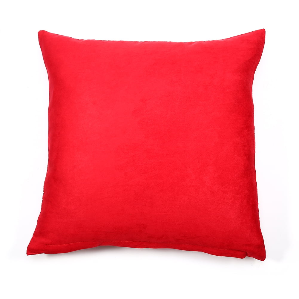 Solid Color Square Pillow Case Soft Velvet Cushion Cover for Home Sofa Car Decor