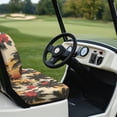 thumbnail image 6 of Pzuqiu Tropical Palm Tree & Hibiscus Golf Cart Seat Cover Set - Breathable Stretch-Fit Protector, Washable All-Weather Accessory for EZGO, Club Car & Yamaha, 6 of 10