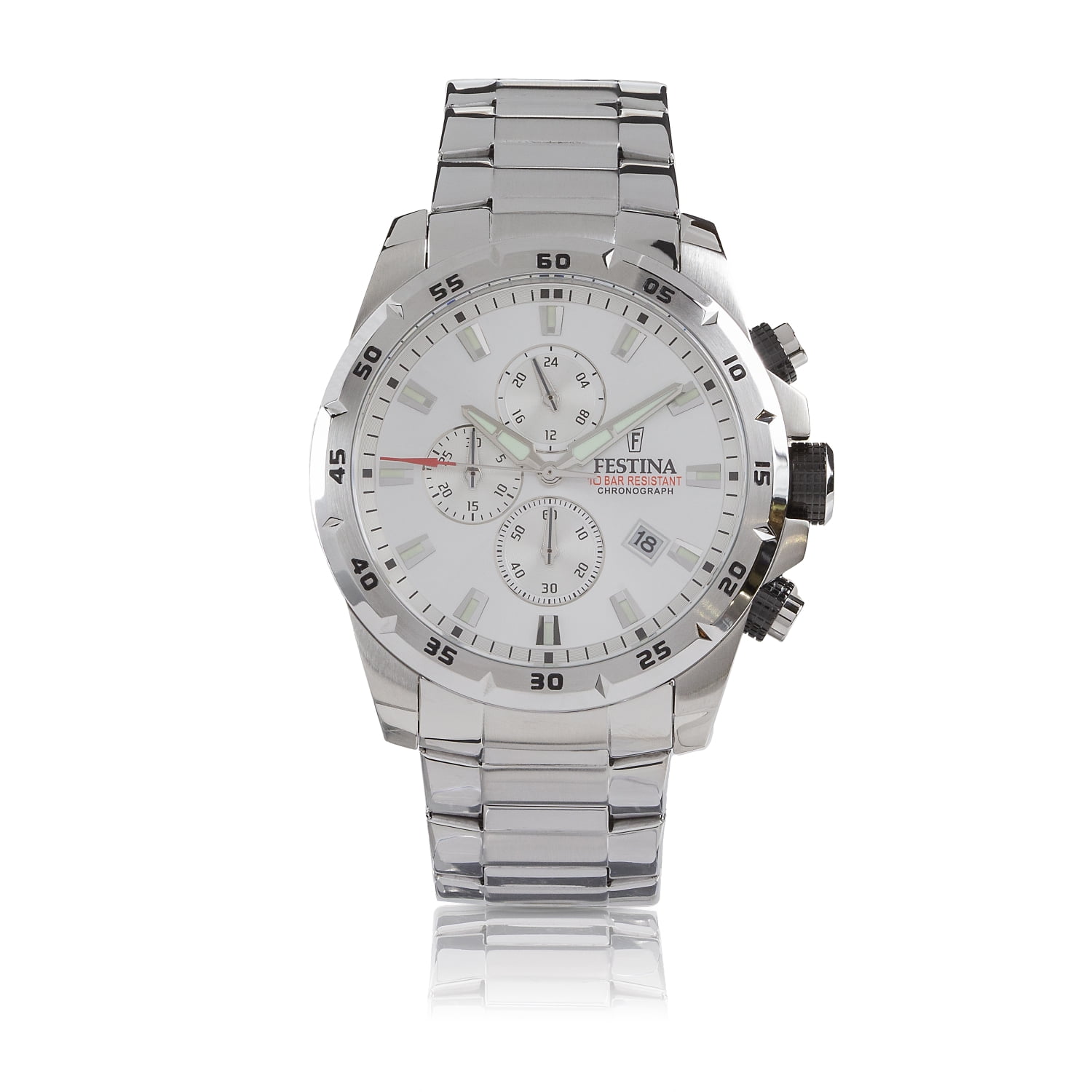 Festina Mens Crono Sport F20463-1 Silver Stainless-Steel Quartz Watch