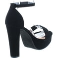 thumbnail image 5 of Top Moda Women's Top Moda Thomas-52 Open Toe High Chunky Block Heel Platform Ankle Strap Sandals, 5 of 7