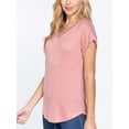 thumbnail image 3 of Women Casual Loose Fit V-Neck Cuff Dolman Sleeve Drop Shoulder Jersey T-shirts Top, 3 of 5