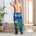 thumbnail image 2 of Vsdgher Colorful Stained Glass Crocodile Mens Pajama Pants Sleep & Lounge Pants, PJ Pants-Small, 2 of 6
