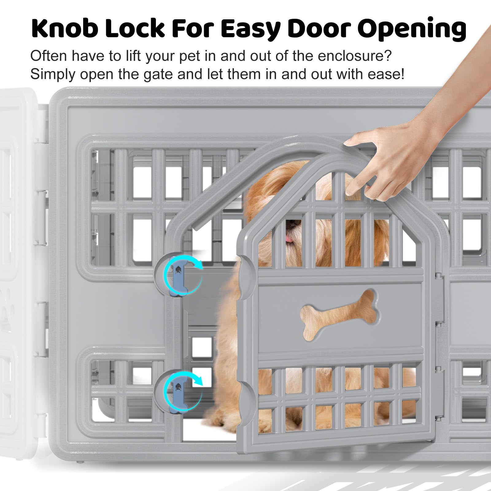 6-Panel Pet Playpen for Dogs & Cats - Indoor/Outdoor Safety Gate with Door, Portable Metal Puppy Fence - Easy to Clean & Assemble, Secure Kennel for Small Animals