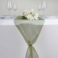 thumbnail image 7 of Efavormart 10 Pack Olive Green Sheer Organza Table Runners - 14"x108", 7 of 7