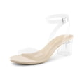 thumbnail image 1 of Sandalias de Tacón Grueso para Mujer DREAM PAIRS Nude Transparente Talla 5, 1 of 6
