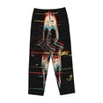 thumbnail image 4 of Balery Glitch Screaming Skull print Women's Pajama Pants,Ultra Lightweight Pjs,Lounge Pant-Small, 4 of 9