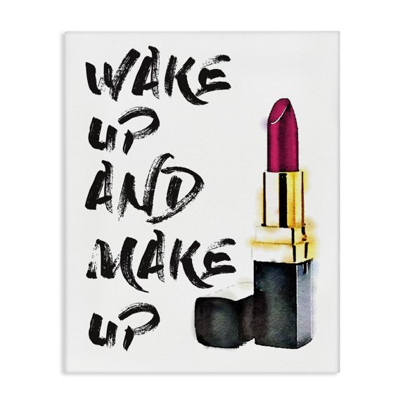 Stupell Industries Contemporary Wake Up And Make Up Canvas Art, 24 x 30, by Amanda Greenwood