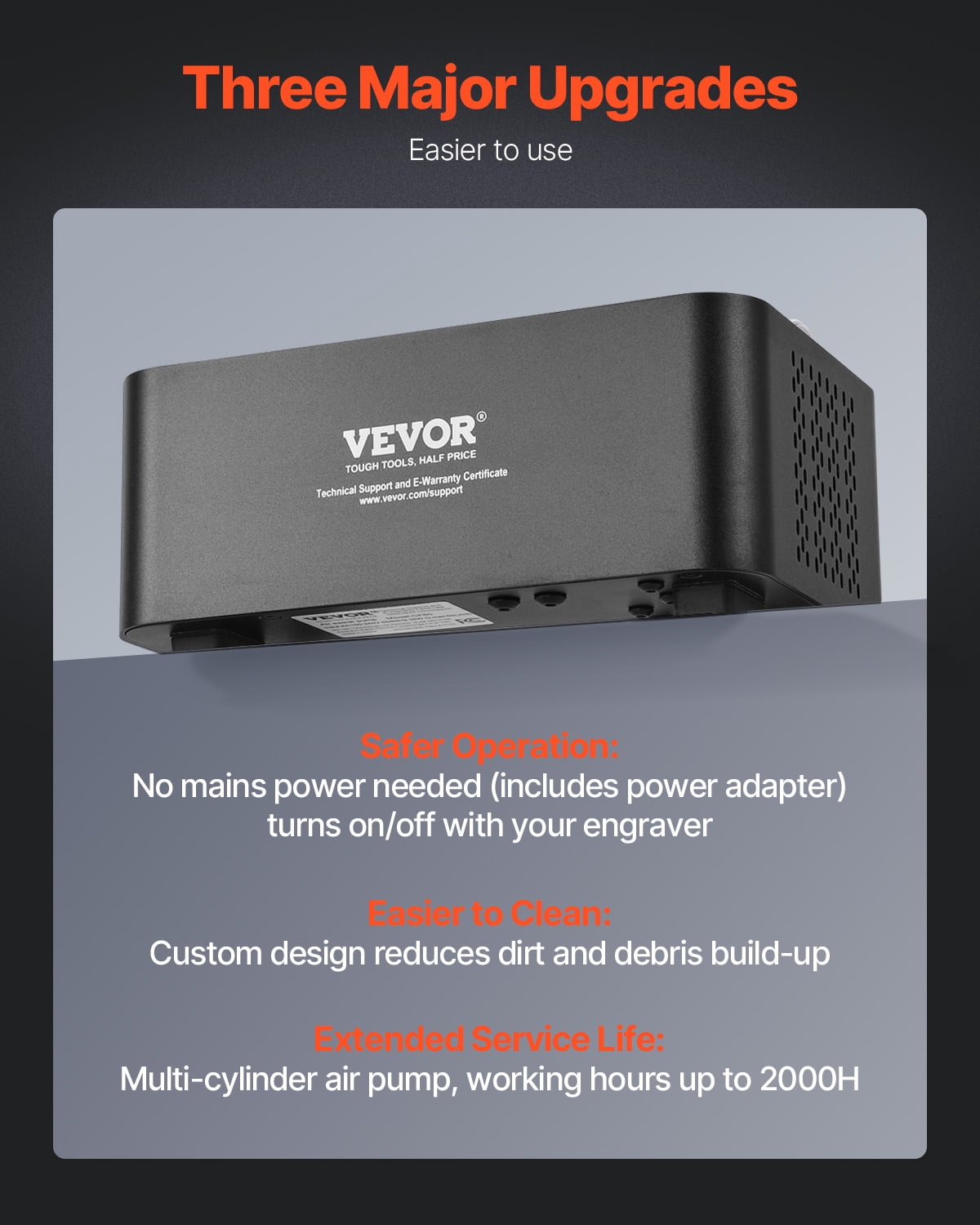 VEVOR Air Assist, Adjustable 50 L/min Airflow, Air Assist Pump Kit for Laser Cutter and Engraver, Clear Smoke and Dust, Reduce Surface Temperature, Shield Laser Lens, for Laser Engraver ≥ 20W