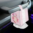 thumbnail image 7 of POLERO Decorative Car Tissue Holder, Pink Axolotl Square Tissue Box Cover PU Leather Facial Paper Case Organizer Dispenser for Bathroom, Vanity Countertop, Night Stands, Desk, 7 of 7