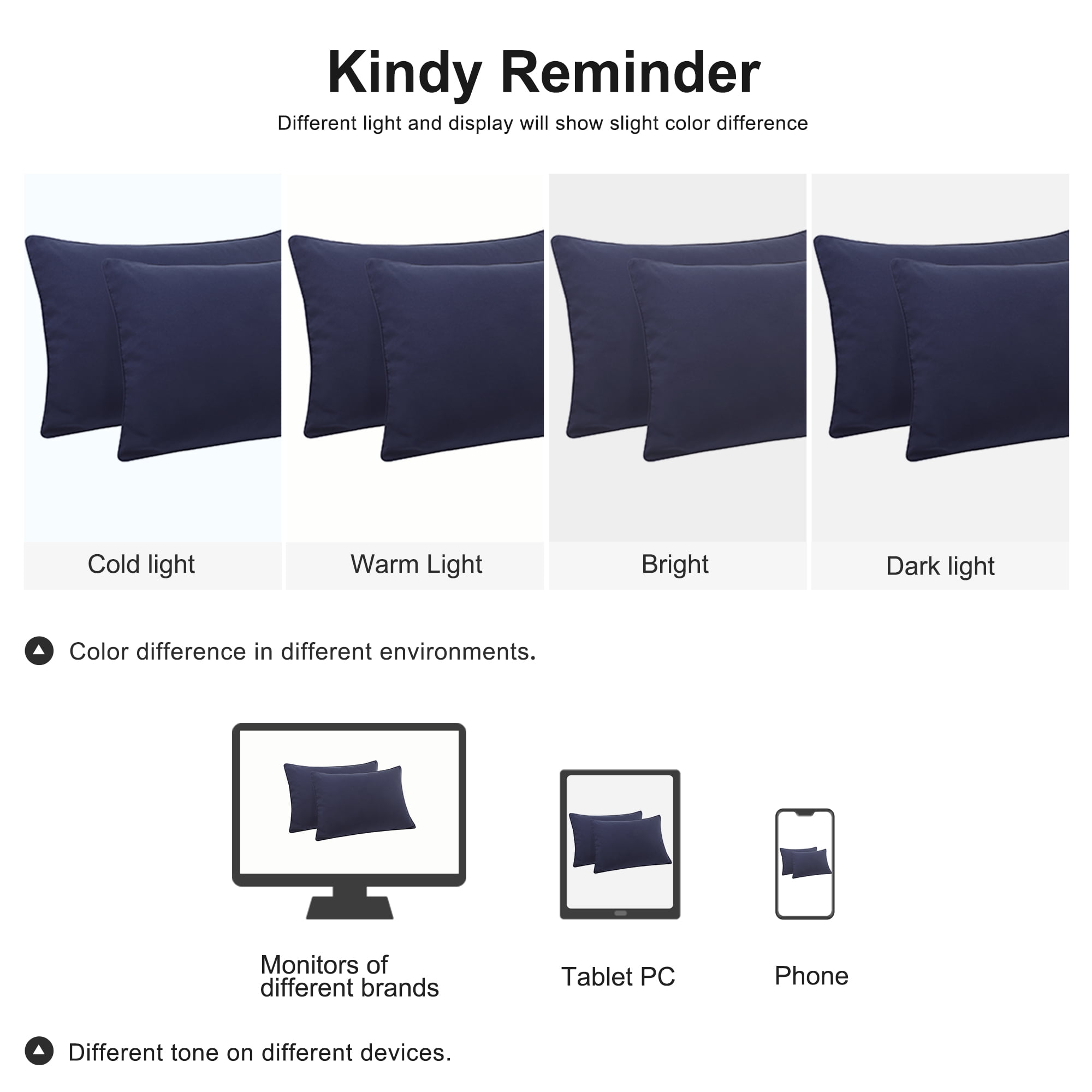 Unique Bargains 2Pcs Brushed Zipper Closure Microfiber Pillowcases Navy King
