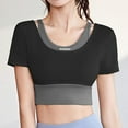 thumbnail image 2 of Workout Sets for Women Padded Sports Bra Tank High Waist Gym Shorts Active Yoga Outfits,Sports Bra Tank Tops Square Neck Double Layer Workout Fitness, 2 of 5