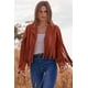 thumbnail image 5 of Abrigo PRETTYGARDEN para Mujer con Flecos, Cropped, Imitación Gamuza, Talla M, 5 of 9