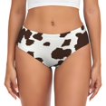 thumbnail image 1 of Fotbe Brown Cow Calzones Estampados para Mujer – Ropa Interior de Algodón, Cómoda, Suave y Elástica-4X-Large, 1 of 6