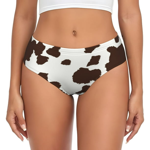 Fotbe Brown Cow Calzones Estampados para Mujer – Ropa Interior de Algodón, Cómoda, Suave y Elástica-4X-Large