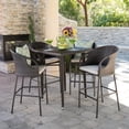 thumbnail image 2 of Christopher Knight Home Dominica Outdoor 5-piece Wicker 41-inch Square Bar Set with Cushions by, 2 of 5