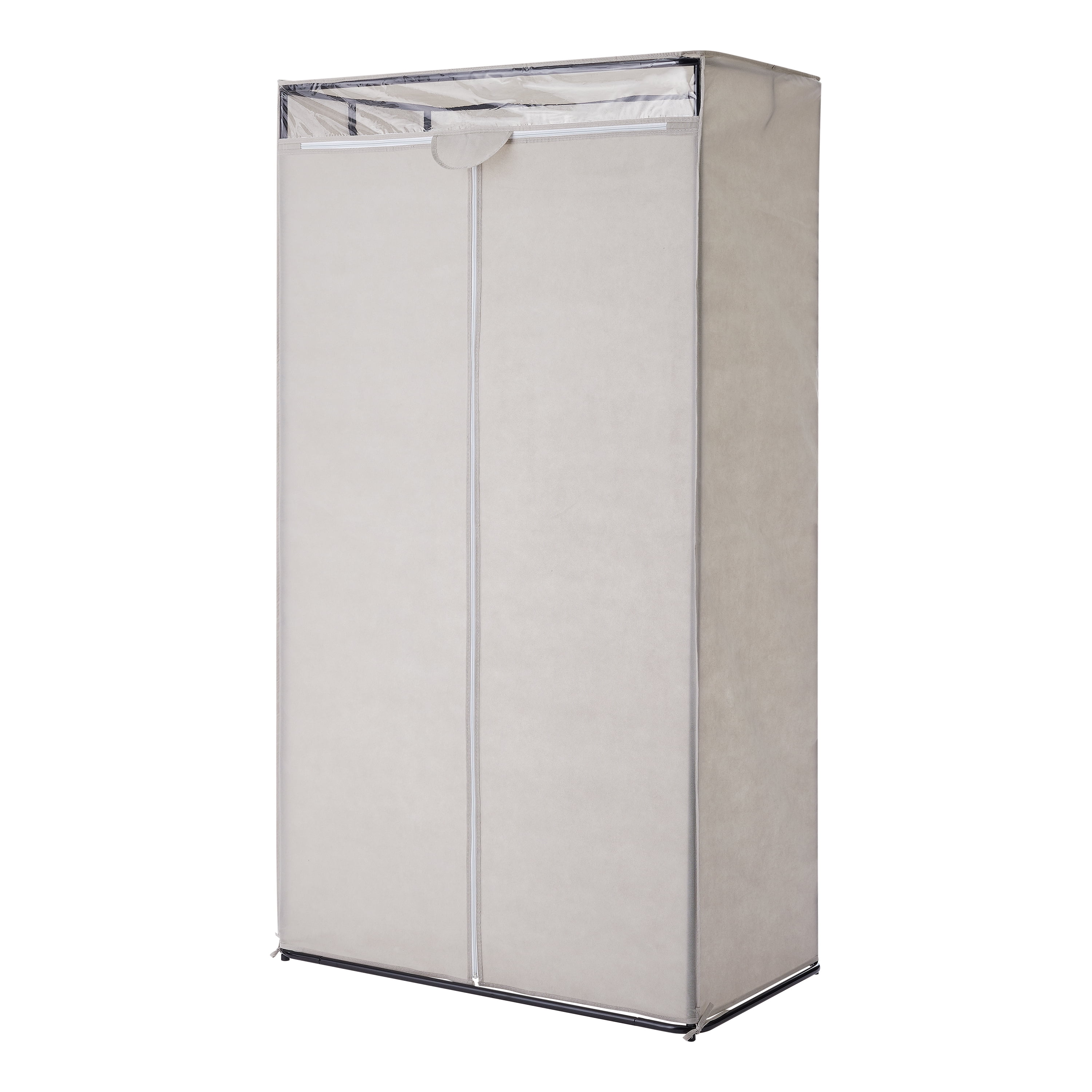 Single Canvas Wardrobe Strong Steel Frame Lightweight Portable Clothes Storage 