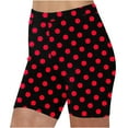 thumbnail image 3 of YOIAVAIOY Beach Shorts for Women Summer Polka Dot Print Shorts Knee Length Bermuda Shorts High Waist Comfy Legging 2026 Red L, 3 of 6